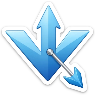 Verificado azul con la flecha blanca sticker