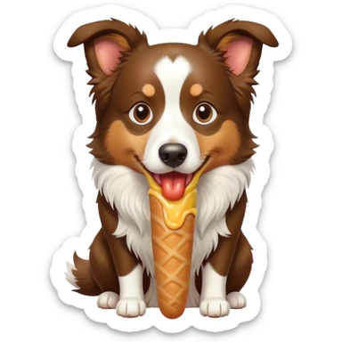 Border Collie with a corn dog  sticker