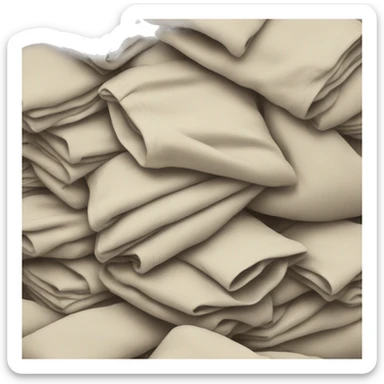 Pile of folded neutral coloured clothes sticker