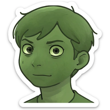 meme boy with short hair, neutral expression sticker