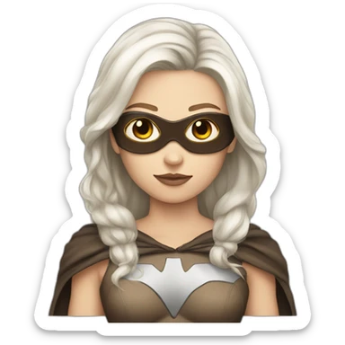 Superhero white skin brown hair sticker