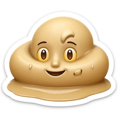 3D iPhone style emoji of wet sand, smooth and slightly shiny texture, clumped together, natural beige color, isolated on white background, soft shadows, high detail, playful and cute. sticker