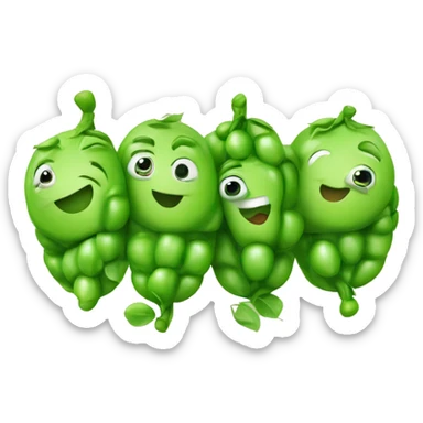 Cute peas in a pod sticker