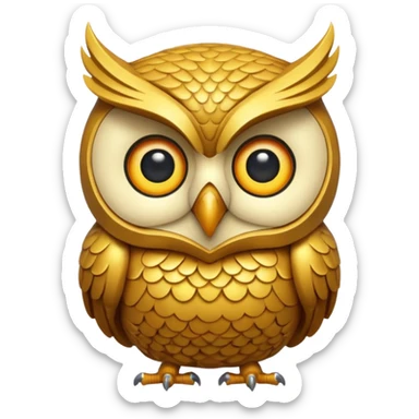 goldene eule für weisheit und wissen sticker