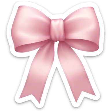 light pink ribbon bow sticker