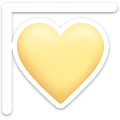 heart with a soft butter yellow gradient, digital illustration sticker