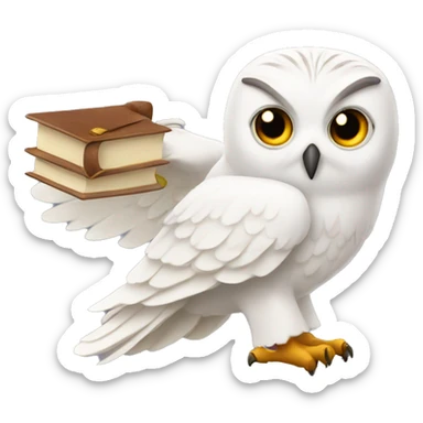 White owl carrying hogwarts letter sticker