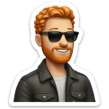 Cool Short haired ginger man in sunglasses  sticker