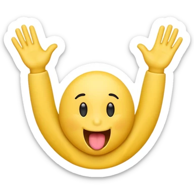 Emoji sticking out its tounge with hands in the air  sticker