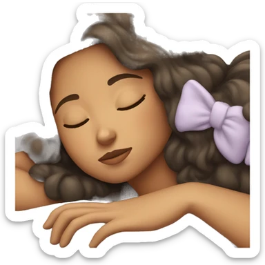 Brunette girl sleeping sticker