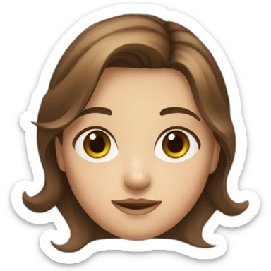 Girl with brown hair and different eyes color sticker