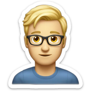 Blond man programmer big hazelnut sticker
