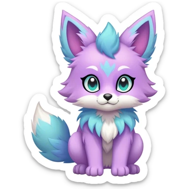 Kawaii pastel edgy colorful ethereal anthro fursona Fakemon sticker
