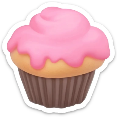 Cupcake with pink icing sticker