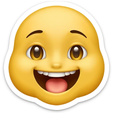 Classic yellow emoji biting bottom lip sticker