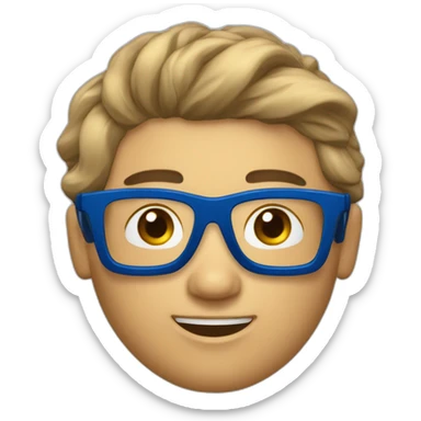 Un jeune homme avec les cheveux bleus et des lunettes de ski sticker