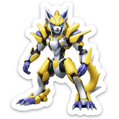 WereGarurumon-Renamon-Medabot-Mecha full body sticker
