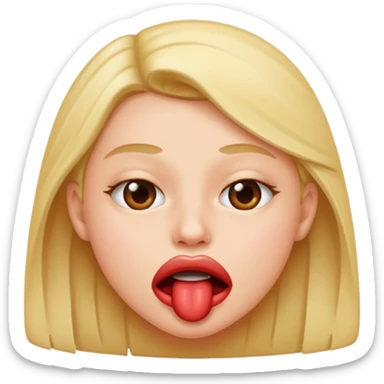 biting lip nervously  sticker