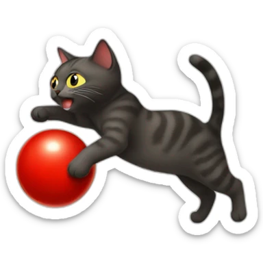 cat catching red dot sticker