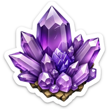 Purple quartz crystal cluster  sticker
