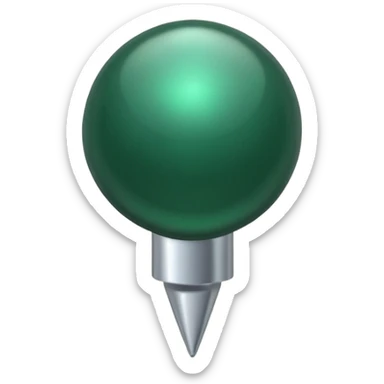 DARK GREEN pushpin sticker