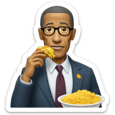 Gus fring eating los pollos hermanos sticker
