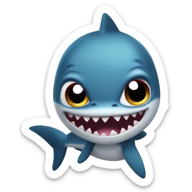 baby shark half zombified sticker