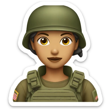 girl soldier  sticker