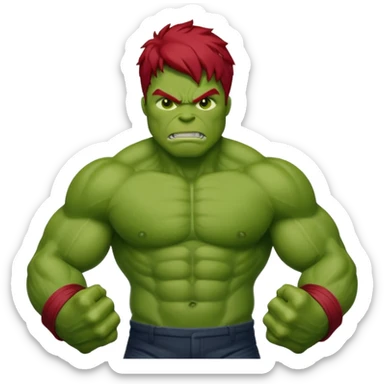 Hulk with red hair  sticker