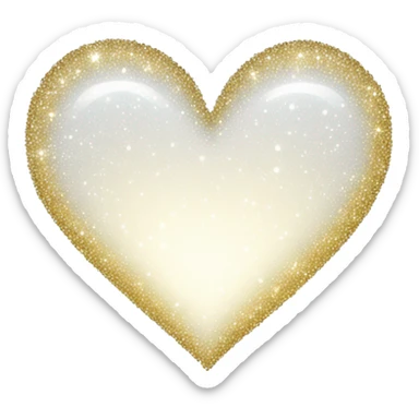 White sparkling heart sticker