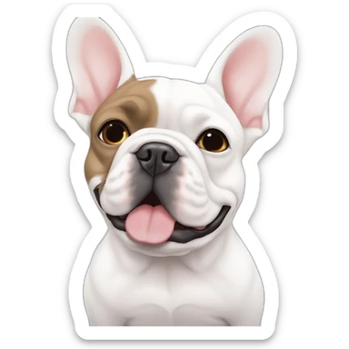 white FRENCH BULLDOG-asmr sticker