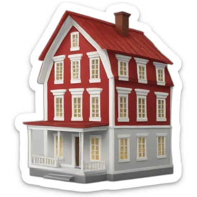 Swedish red white house sticker