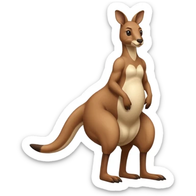Kangaroo balancing on its tail sticker
