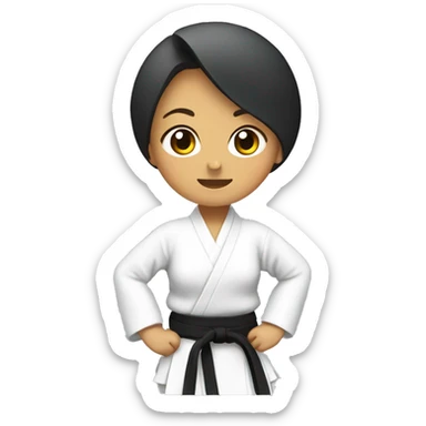aikido woman with hakama sticker