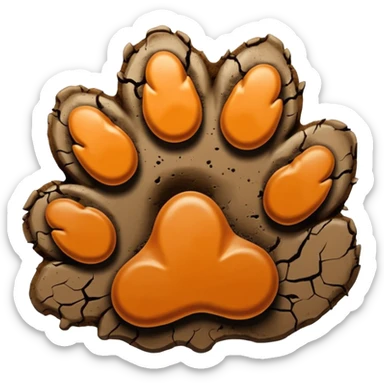 fox paw print sticker