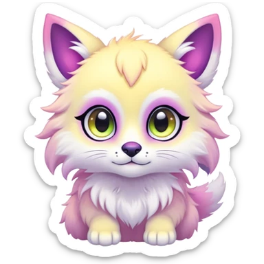 Kawaii bright fantasy ethereal anthro fursona animal sticker