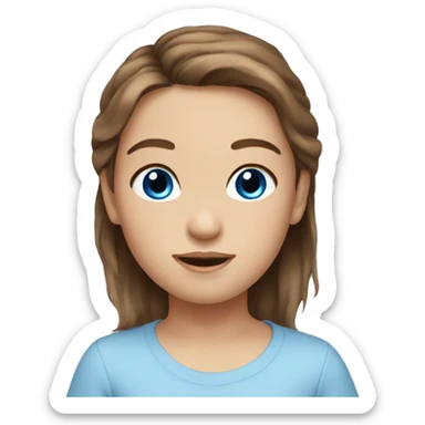 Two babies brown hair blue eyes sticker