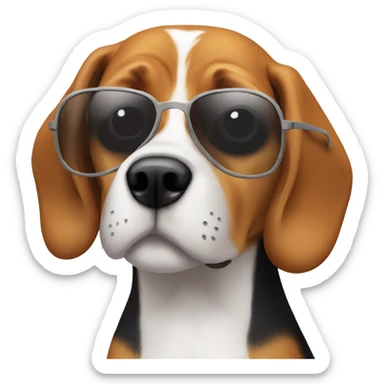 Beagle dog with sunglasses  sticker