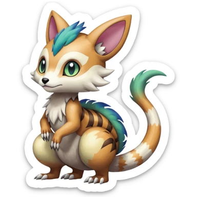 Meloetta-Vernid-Trico-Sergal-Furret-Pokémon-Fakémon-creature sticker