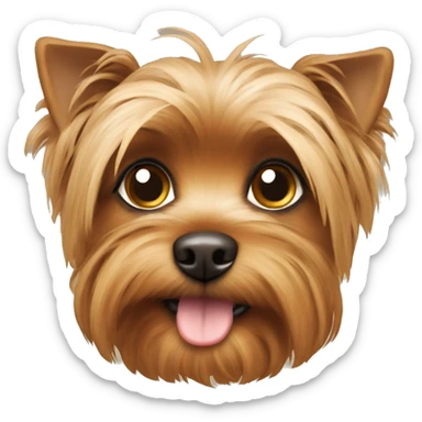 Yorki brown little dog  sticker