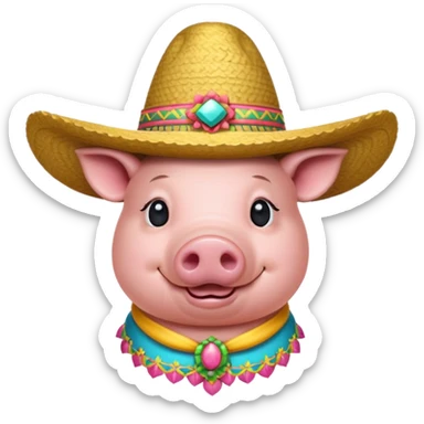 A Pig with a sesión sticker