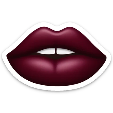A burgundy-colored lipstick kiss mark. sticker