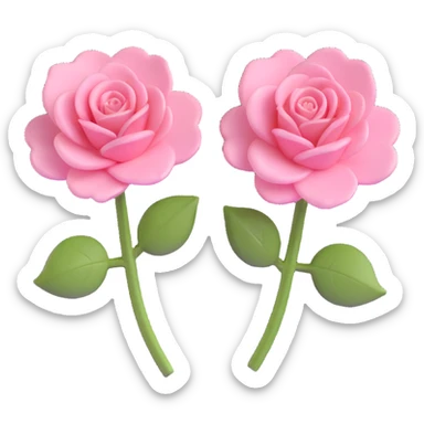 minimal 3D gothic rose earring, pink petal, simple and elegant sticker