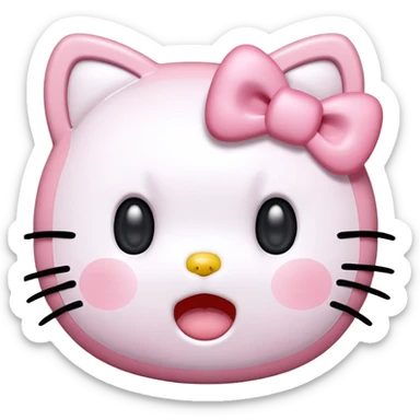 Hello kitty going :O but not in a shocked way in a Oh my god way. PNG sticker