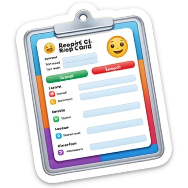 a report card generated with the help of AI sticker