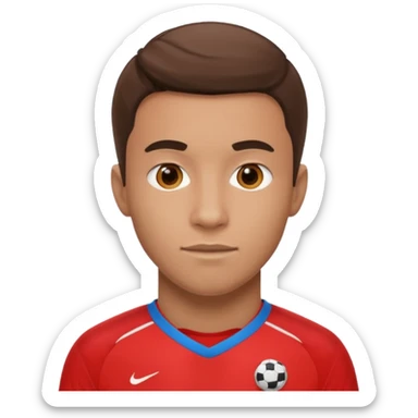 man soccer player with red jersey sticker