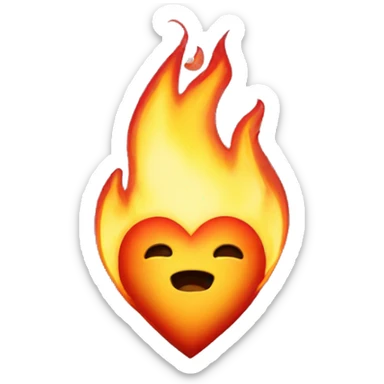 Flaming heart sticker