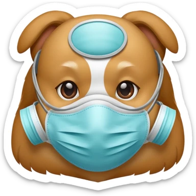 dog Wearing Medical Mask sticker
