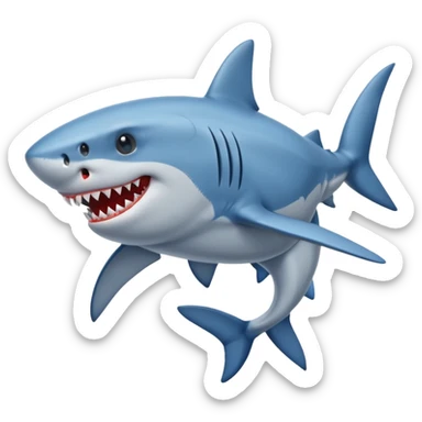 A shark with blue shoes sticker
