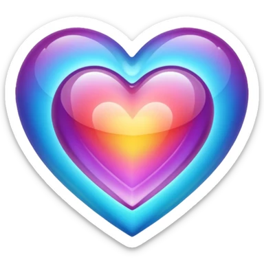 colorful crystal heart sticker